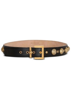 Balmain coin-embellished leather belt
