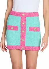 Balmain Colorblocked Bouclé-Knit Miniskirt