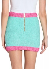 Balmain Colorblocked Bouclé-Knit Miniskirt