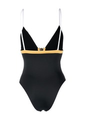Balmain colour-block fitted swimsuit