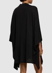 Balmain Cotton Blend Jersey V-neck Kaftan