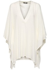 Balmain Cotton Blend Jersey V-neck Kaftan