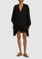 Balmain Cotton Blend Jersey V-neck Kaftan