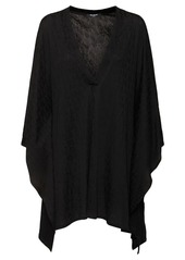 Balmain Cotton Blend Jersey V-neck Kaftan