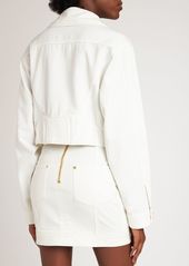 Balmain Cotton Denim Buttoned Crop Jacket