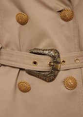 Balmain Cotton Gabardine Trench Coat