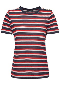 Balmain Cotton Jersey Striped T-shirt