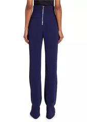 Balmain Crepe High-Rise Slim-Straight Pants