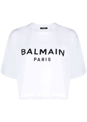 Balmain cropped logo-print T-shirt