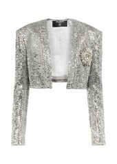 Balmain Cropped sequined blazer