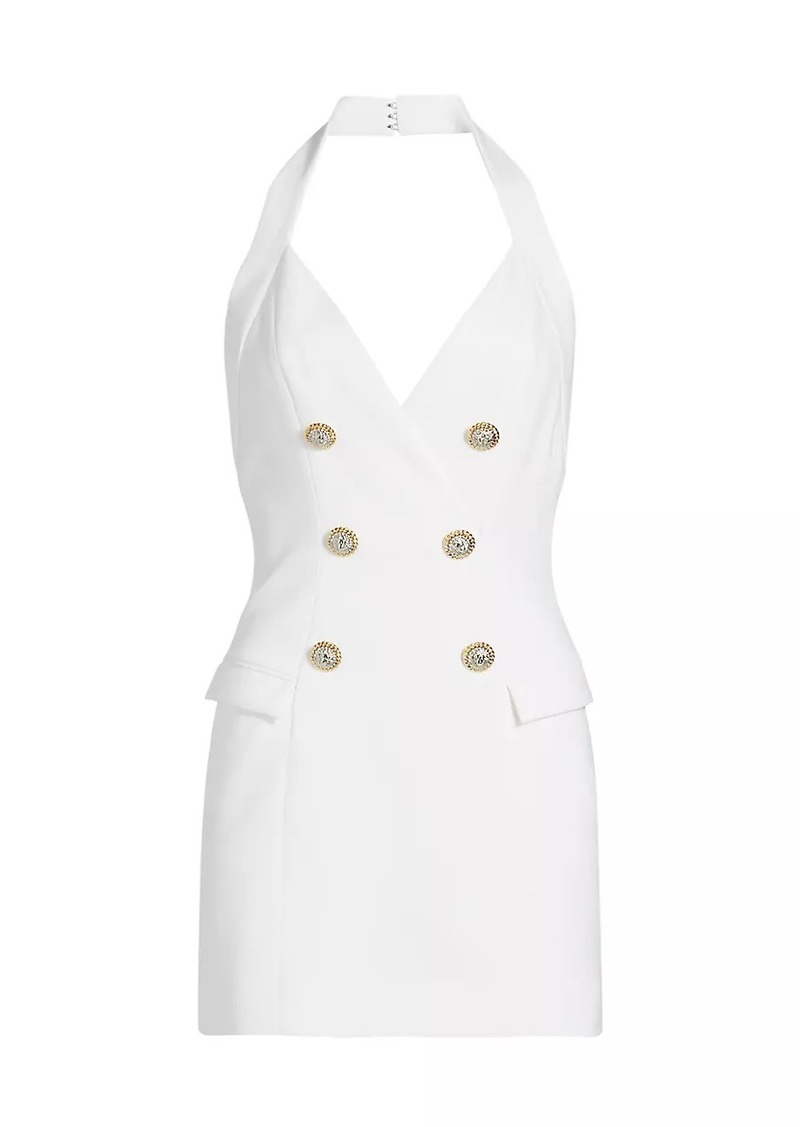 Balmain Crêpe Halter Double-Breasted Minidress