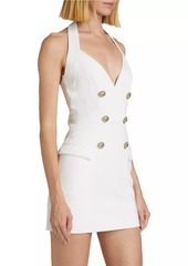 Balmain Crêpe Halter Double-Breasted Minidress