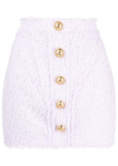 Balmain decorative-button detail high-waisted skirt