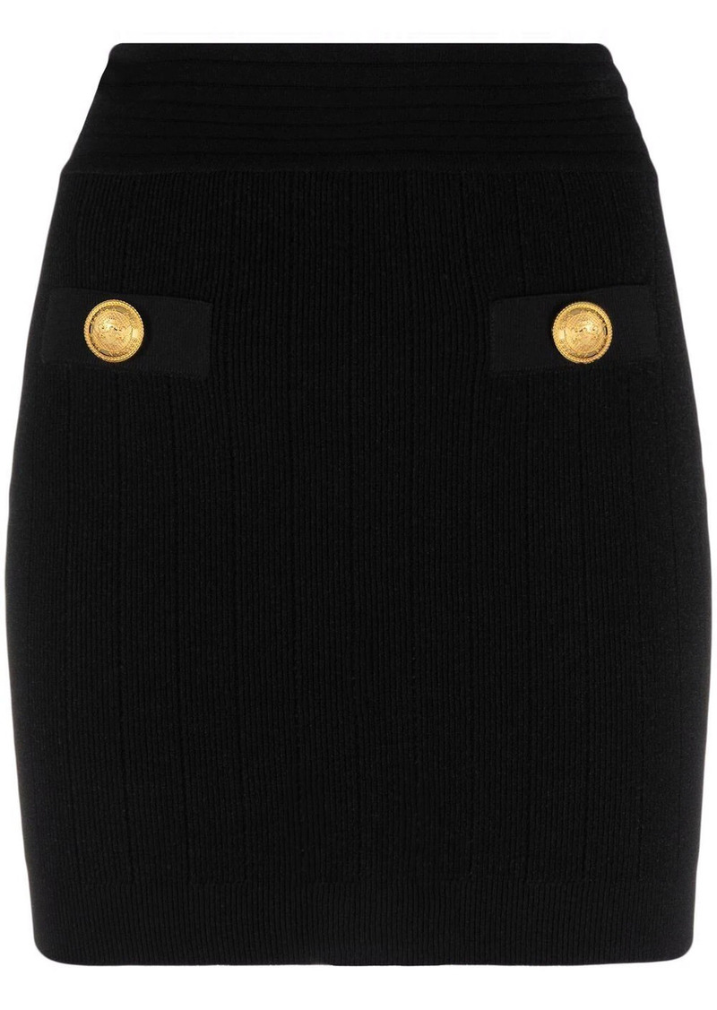 Balmain decorative button mini skirt