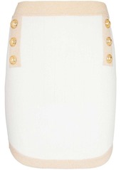 Balmain button-embellished knitted miniskirt