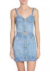 Balmain Denim Bustier Crop Top