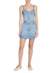 Balmain Denim Bustier Crop Top