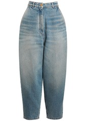 Balmain Denim Wide High Waist Tapered Jeans