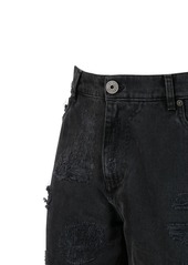 Balmain Distressed Straight Denim Jeans