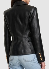 Balmain Double Breasted Leather Jacket