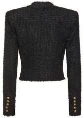 Balmain Double Breasted Tweed Crop Jacket