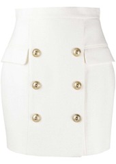 Balmain double-buttoned straight skirt