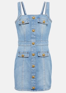 Balmain Embellished denim minidress