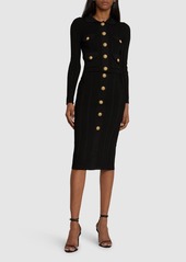 Balmain Embellished Knit Midi Skirt