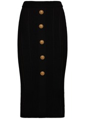 Balmain Embellished Knit Midi Skirt