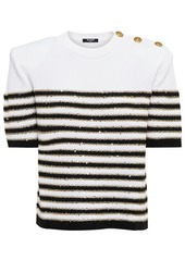 Balmain Embellished striped top