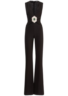 Balmain Embellished Viscose Crepe Jumpsuit