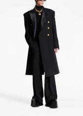 Balmain embossed-button double-breasted coat