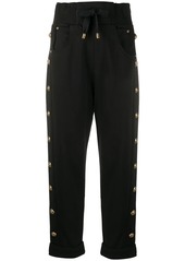 Balmain embossed-buttons drawstring trousers