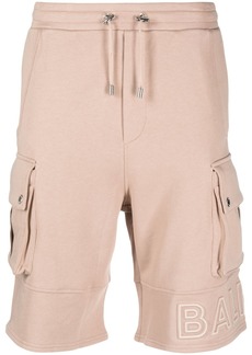 Balmain embossed-logo cotton bermuda shorts