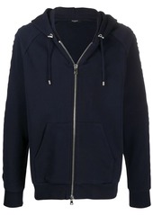 Balmain embossed logo zipped hoodie