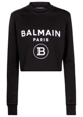 Balmain Exclusive to Mytheresa – Cropped cotton sweatshirt