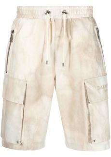 Balmain faded-effect cotton cargo shorts