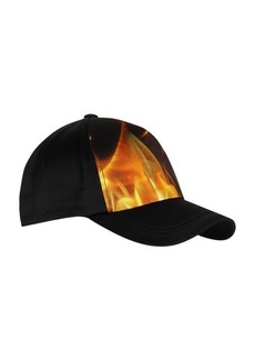 Balmain Fire print satin cap