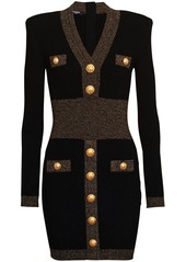 Balmain fitted embossed-button minidress