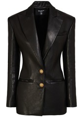 Balmain Fitted Leather Jacket