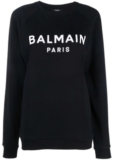 Balmain flocked logo-print sweatshirt