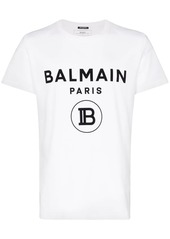 Balmain flocked logo-print T-shirt