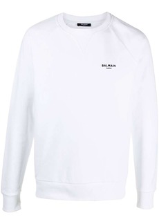 Balmain flocked-logo sweatshirt