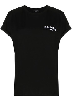 Balmain small flocked logo T-shirt