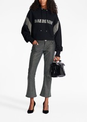 Balmain fringed organic-cotton hoodie