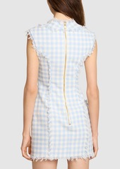 Balmain Gingham Tweed Mini Dress