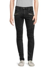 Balmain High Rise Faded & Panelled Jeans