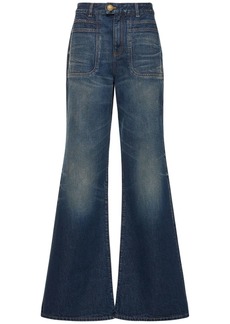 Balmain High Rise Flared Denim Jeans