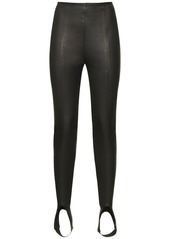 Balmain High Waist Leather Skinny Pants