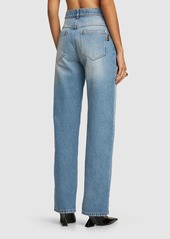 Balmain High Waist Vintage Denim Straight Jeans